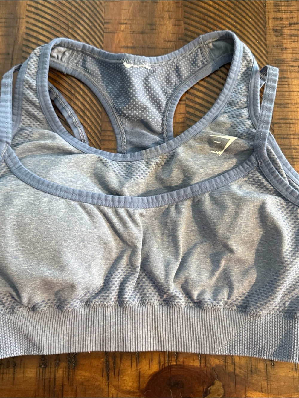 Women’s Medium Gymshark Sports Bra workout top blue strappy